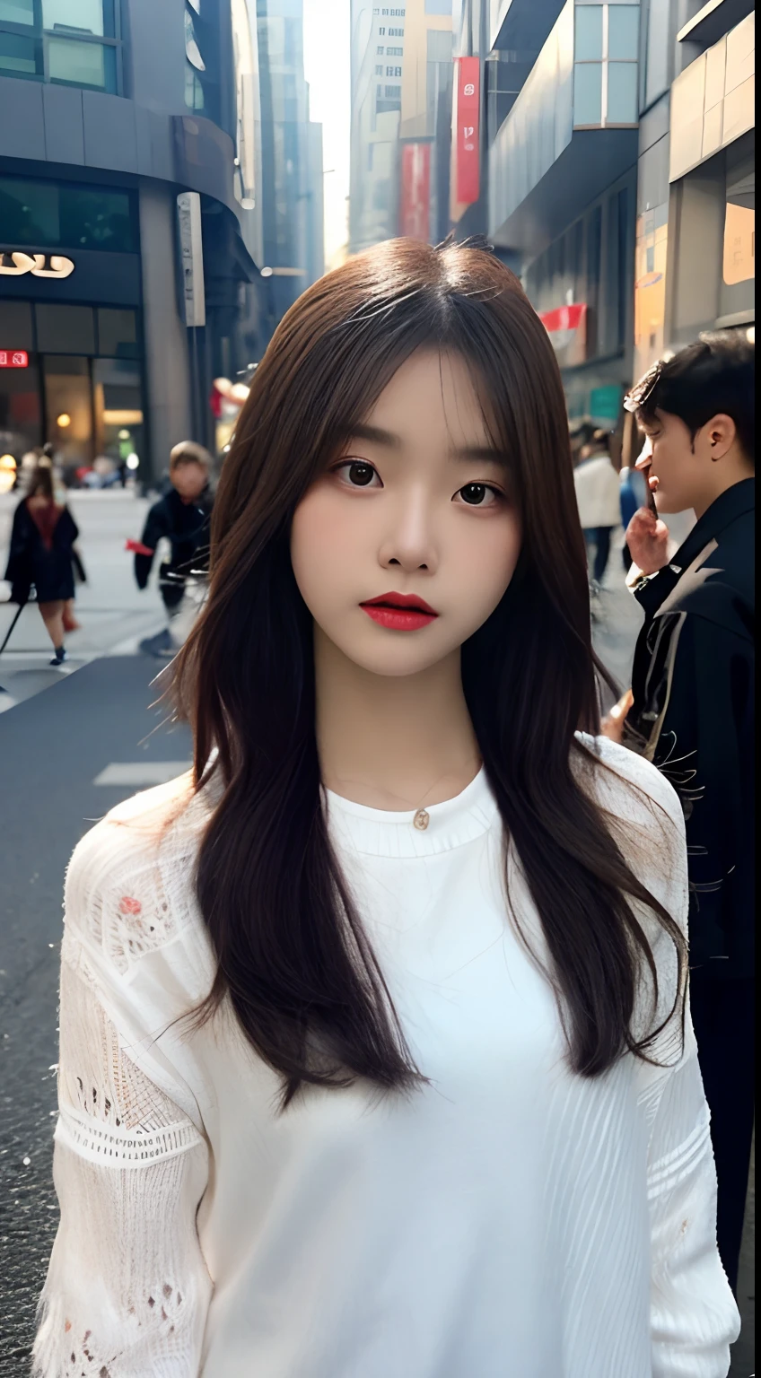 NSFW, NSFW:1.2, NSFW, (unparalleled masterpiece ever、top-quality))、Raw photography、top-quality、Full body portrait:2.0、medium distance shot、White silk long sleeve lace blouse、All clothes are thin lace fabric、Perfect silk miniskirt for the body、(Composition from the knee up:1.2)、No underwear、nudde、see -through、32K、ultra res、fully body photo:2.0, is standing:2.0、Best Quality, Raw photo, skinny body、Photorealsitic, Full body portrait:2.0、rialistic photo、(small tits:1.2), (skinny body:1.8), street corner、Crowds, Ginza、fully body photo, Looking at the camera、a beauty girl, Cute, length hair, depth of fields, hight resolution, nudde、ultra -detail, Fine detail, Highly detailed, Highly detailed eyes and face, Sharp pupils, Realistic pupils, Sharp Focus, softlighting