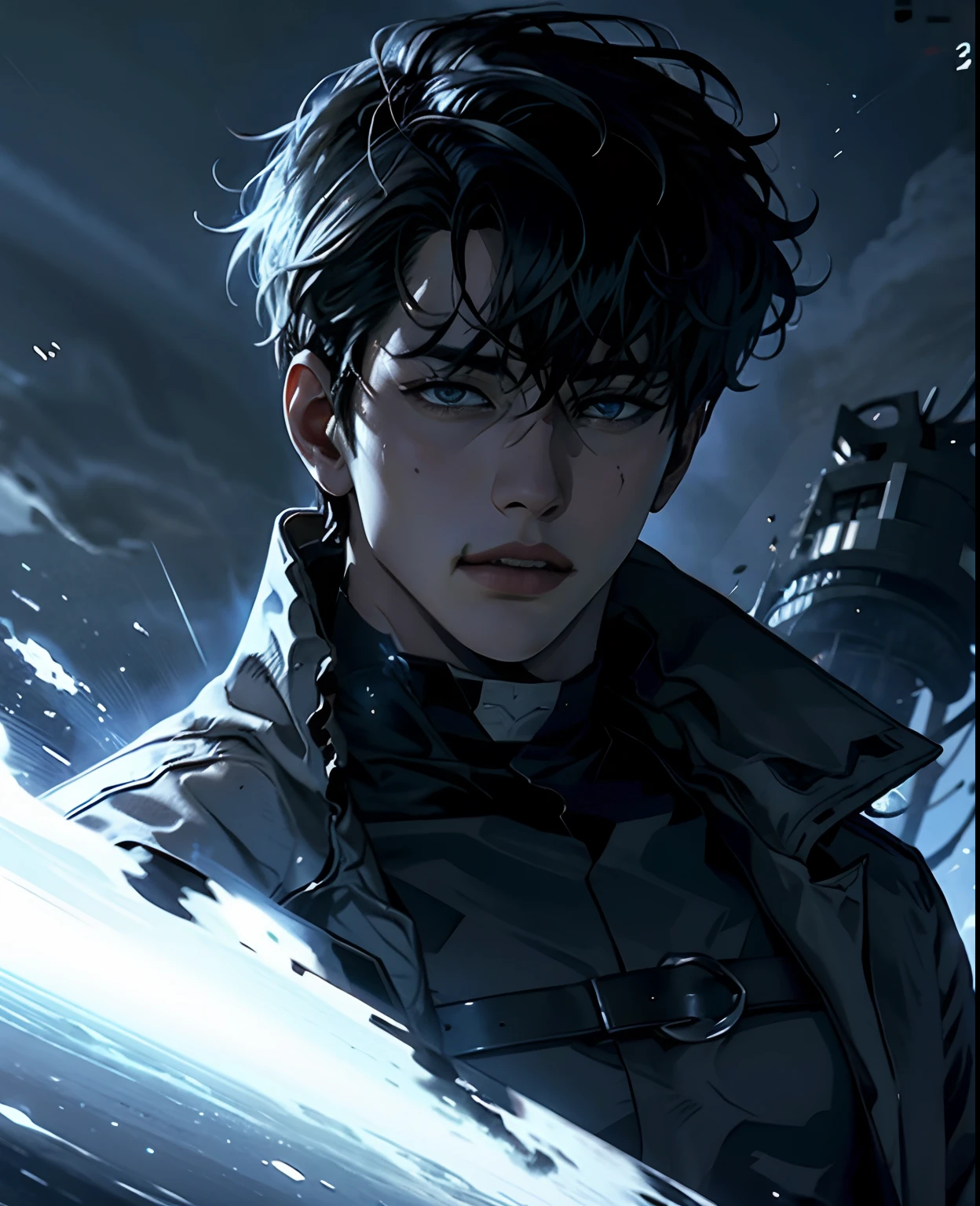 Yoo Joonghyuk, Solo leveling, 4k, buena calidad, dark lord, RPG, medieval, cabello negro, masculino, Looking at camera