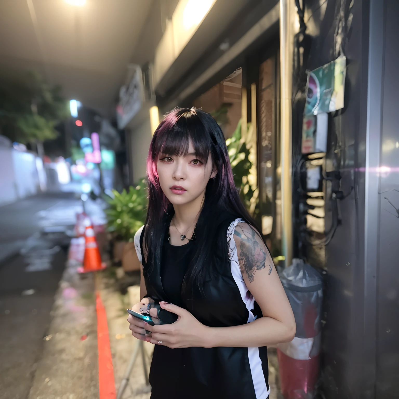 a woman in a pink bikini and black jacket sitting on the street, cyberpunk art style, cyberpunk 2 0 y. o model girl, hyper-realistic cyberpunk style, cyberpunk vibes, cyberpunk style , hyperrealistic, cyberpunk beautiful girl, cyberpunk art ultrarealistic 8k, cyberpunk girl, cyberpunk art, female cyberpunk anime girl, in cyberpunk style, cyberpunk judy alvarez
