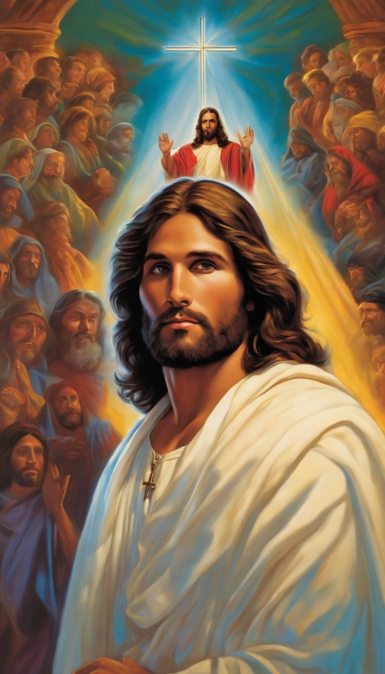 "Experience the divine presence of Jesus Christ in a whole new way with this stunning portrait, rendered in the style of bold and vibrant North American comics."
