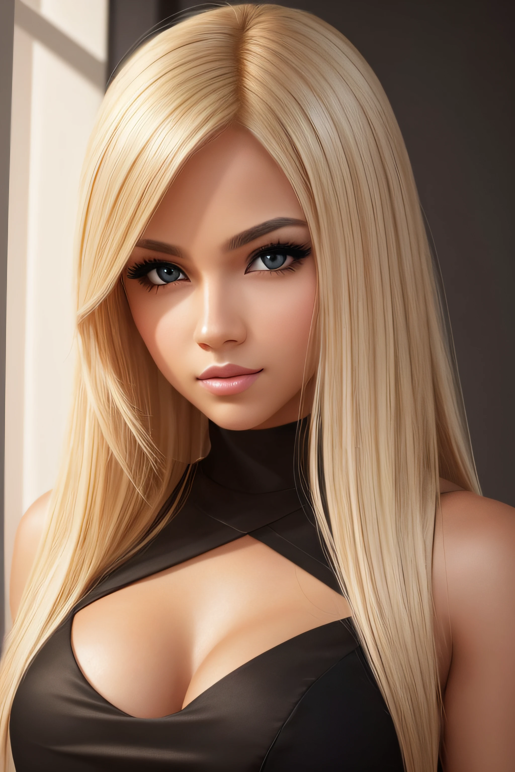 (Obra de arte, melhor qualidade:1.2),mulher de cabelo ondulado, Lonely,olhos requintados,Cabelo preto delicado，Sombra encantadora( pessoa negra:1.2)( pele escura:1.2)，homem africano,( pele macia:1.2)( Use um uniforme de empregada:1.2)， Slender body proportions，Sexy and wet full lips，pernas longas，dedos perfeitos，Sit on the sofa，Salto alto