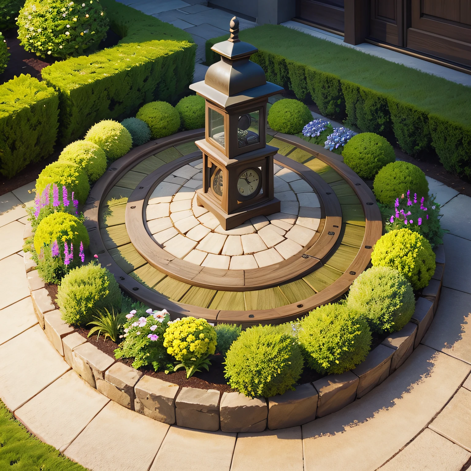 Small knot garden designs with The Timepiece