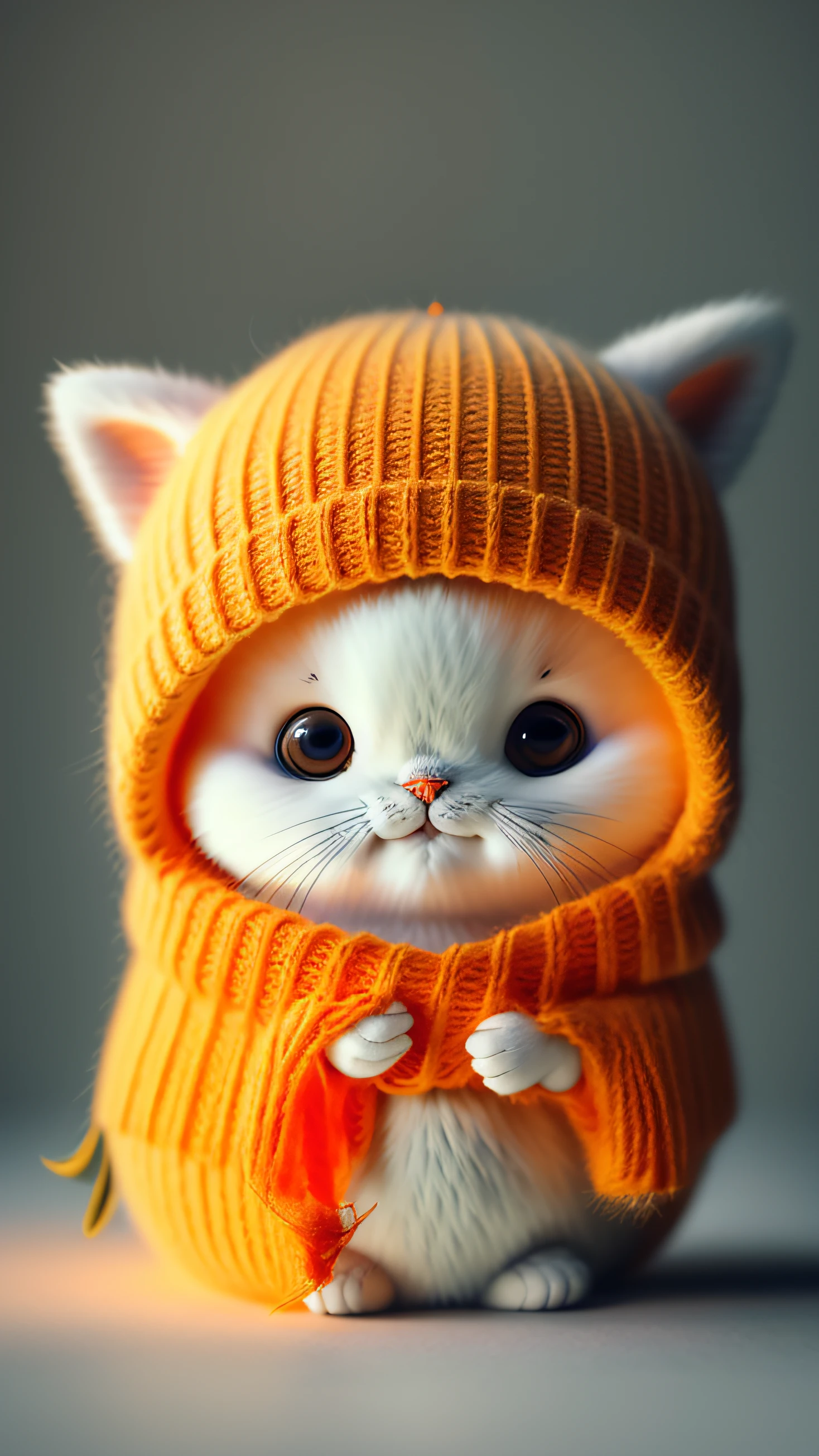 cat, Orange, A look at the camera, No_Humanity, depth of fields, ((Empty background)), ((white backgrounid)) Dark_glam, dressed in DRK_glam, deepshadow, (darkly: 1.4), (8K, RAW photo, 最好质量, 巨作: 1.2), logo, vectorial, Line graphics, designs, Inspiration, straight line, symetry