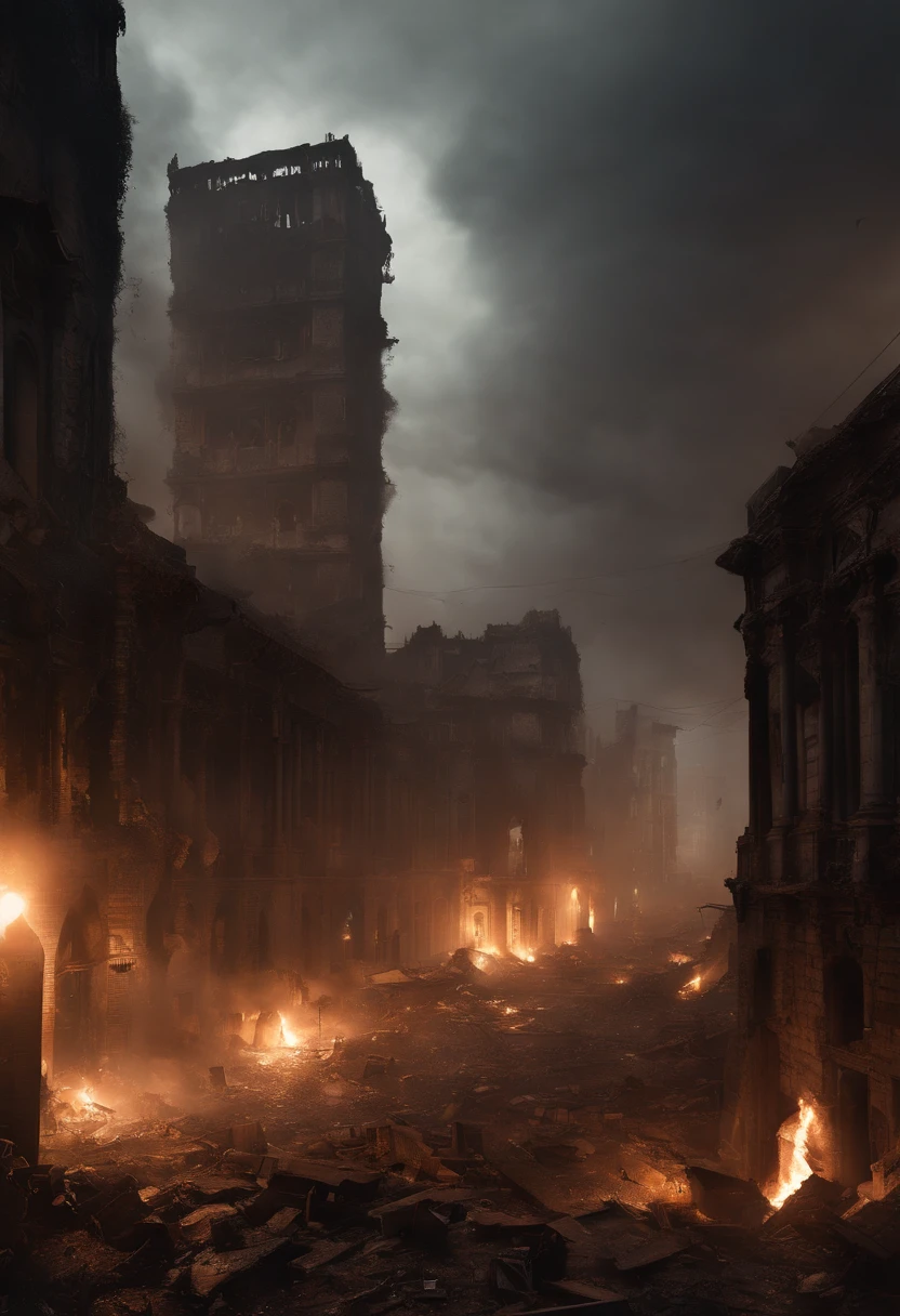 Claro, Here's a description of a hellish, post-apocalyptic landscape:
You find yourself in an apocalyptic scenario of destruction and chaos. The sky is constantly overcast with dark, heavy clouds, que nunca se dissipam. Uma luz avermelhada e sinistra emana de uma fonte desconhecida, casting a shadow over the landscape.
The ground is covered in rubble, Wreckage of ruined buildings and burned-out cars. The air is dense and filled with toxic fumes, Making Breathing Difficult. O cheiro de queimado e enxofre paira no ar.
From a distance, You can spot columns of fire and lava erupting from the ground, Spewing flames and ashes into the air. The landscape is littered with smoldering craters and cracks that spew out hot vapors. O som de gritos e lamentos ecoa ao longe.
There is no sign of plant life, And whatever water there may have been was turned into puddles of dark, poisonous mud. The scenario is bleak, with destroyed buildings and an atmosphere of despair.
It's a world where hope seems to have disappeared, And the landscape reflects the utter devastation of a hellish apocalypse.