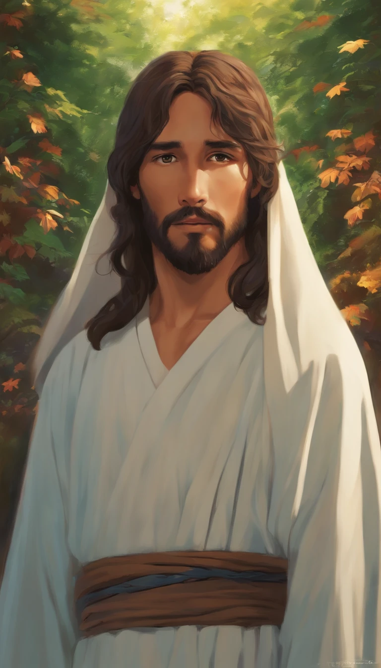 Jesus is a biblical character, Let your imagination run wild with vivid and diverse depictions of these infamous characters, no estilo do Studio Ghibli, Estilo Makoto Shinkai."