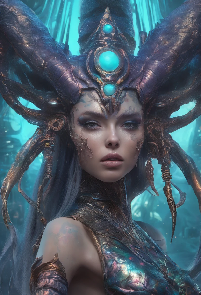 All over the mermaids，with a crown on her head, portrait of mermaid warrior, portrait of mermaid queen, Fantasy art style, Extremely detailed Artgerm, Phlegm sputum, phlegm | Art germ, Fantasy art Behance, Deviantart ArtStation CGSCOSIETY, 2. 5 D CGI anime fantasy artwork, Ross Tran 8 K, IG model | Art germ