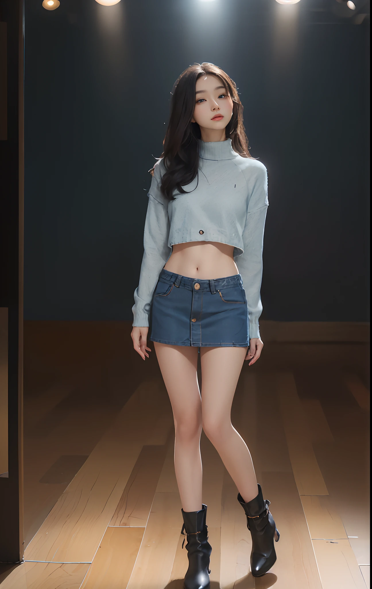 ((masuter piece:1.3)、(8K、Photorealsitic、Raw photography、top-quality: 1.4)、(1girl in)、Beautiful expression、(Lifelike face)、(A dark-haired、long)、 Beautiful hairstyle、realisticeyes、Beautiful details、（real looking skin）、Beautiful skins、absurderes、enticing、超A high resolution、A hyper-realistic、high-detail、the golden ratio