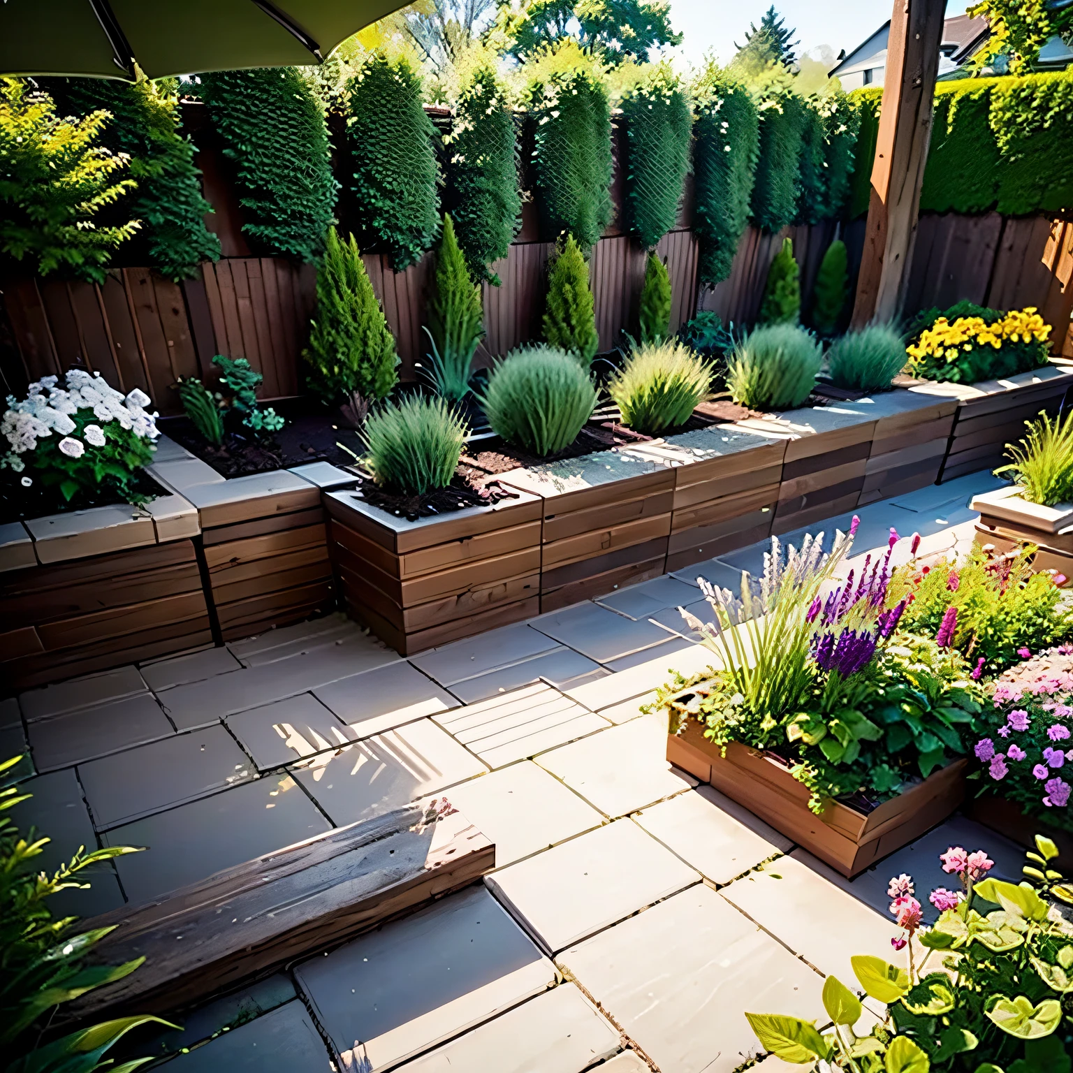 Low maintenance friendly garden designs with RAISED BEDS AND GARDEN EDGING
