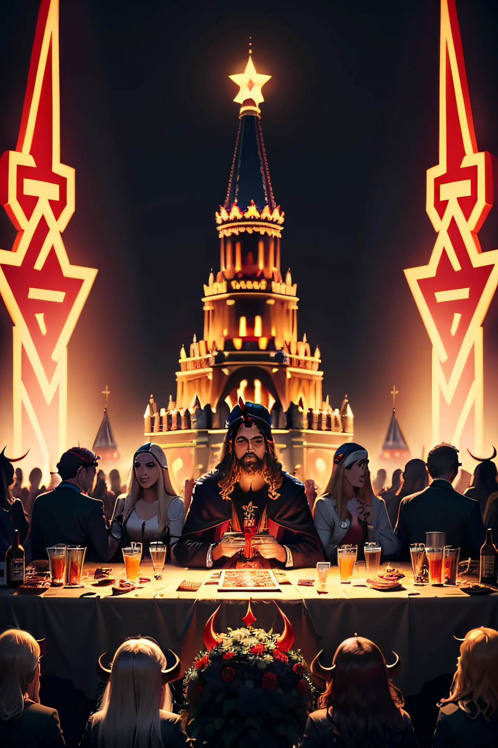 Remplacer le texte par "Kremlin : Jesus vs Satan"
