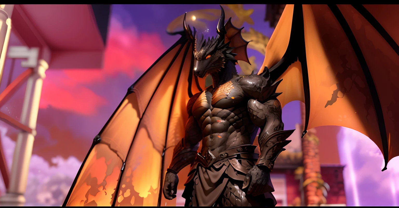 highly detailed forearm muscles, highly detailed muscles, anthropromorphic male dragon, western dragon head with ibex horns and ran horns and gazelle horns, dark grey scales, dragon wings, gold eyes with black sclera, oily wet scales, dripping wet, thick scales, thick scaley skin