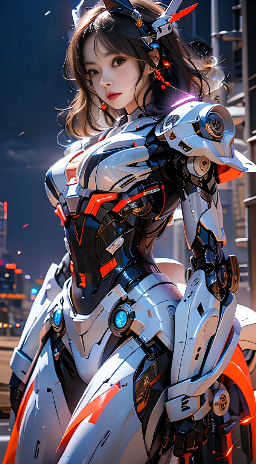 mecha girl，mirai，Cool lighting