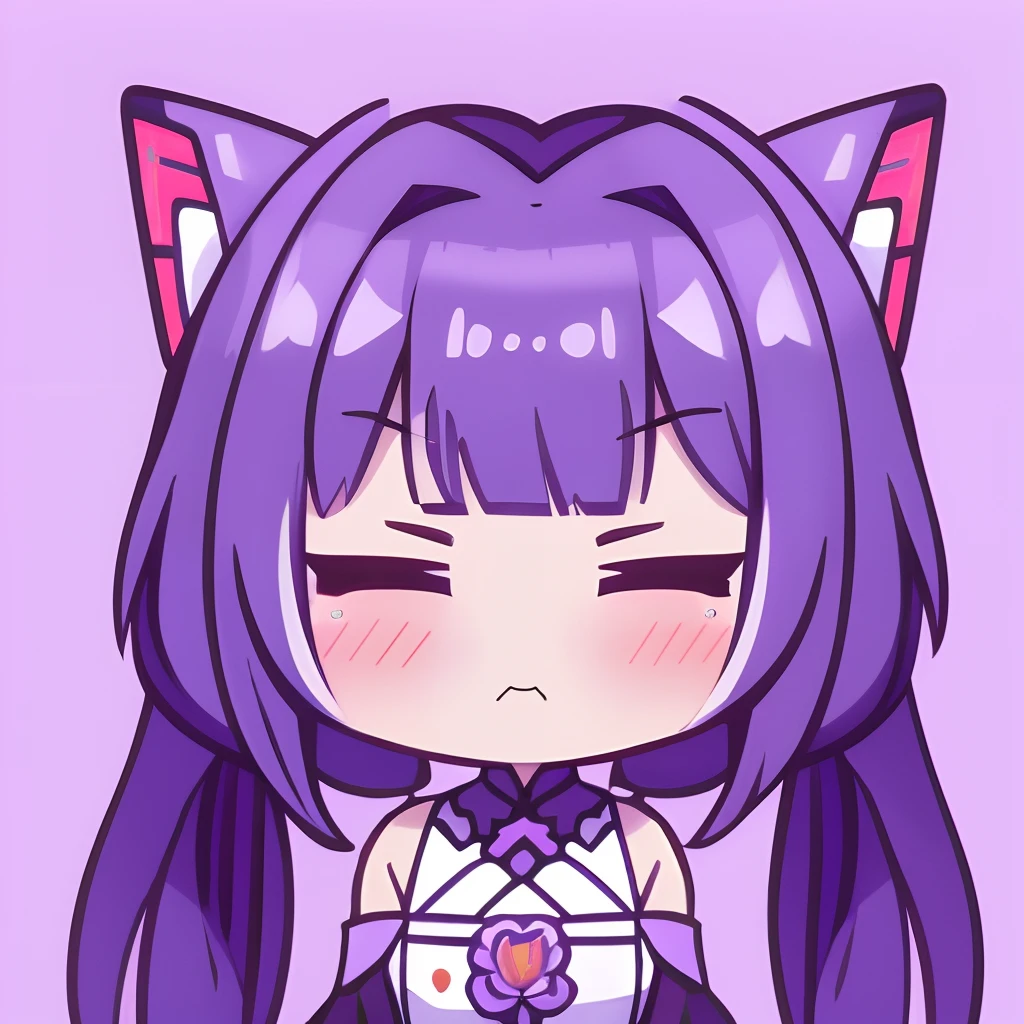 (masterpiece,best quality,ultra_detailed, highres, absurdres:1.2),Emoticon packages,gradient,gradient_background,pink_background,1girl,hair_cones,purple_background,purple_hair,keqing_\(genshin_impact\),tears,braid,solo,multicolored_background,purple_dress,hair_ornament,blush,crying,closed_eyes,twintails,long_hair,dress,detached_sleeves,