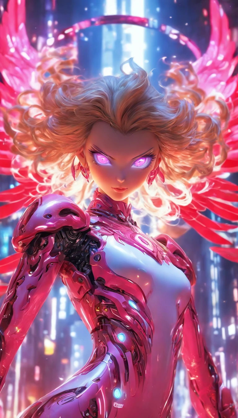 (Full body shot:1.4),(Wide angle shot) (longshot: 1.3), (Intricate details:1.4), (masutepiece) , ((anime robots, Beautiful white skin doll, Angel, 1girll, Magic)), (Perfect aesthetic eye:1.3) , (Detailed eyes) , (Halo) , (Eldon Ring:1.4), (Wings:1.3), blazing, twin-tail hair, multicolored hair, (Anatomically correct body:1.4) , angry, (Perfect face), Sarnio Anchoragun Majestic Guardian Night | Ultra-fine robot armor | Cinematic lighting | Complex filigree metal design | 16 K | unreal enginee 5 | rendering by octane | 。.。.。.。.。.3D, (Anatomically correct :1.4), (ultra-detailliert, Fantasy background, blush, Solo, battle posture), (magic circles:1.3), Lightning Effects, (Ray tracing), Show your abilities.i., (Glowing eyes) , (Particle Glow) , 16K Race Wallpapers, robot woman, Focus Trend, Authors：Nimox S.., hyper HD(Raw photo:1.2)，Pink Latex Jumpsuit，Hollow-On，Holt Color, latex shiny,tight fitted，sweat leggs，White liquid， Pink body, wearing atsuko kudo latex outfit, wearing tight suit, smooth pink skin, Catsuit, Wearing latex, shiny plastic, shiny metallic glossy skin, Pink glow color, Latex costumes, chrome bodysuit, cyberpunk glossy latex suit, shiny, futuristic glossy latex suit　Spread your legs apart　M-shaped legs　Angry look　sullenness　Irritated，White liquid all over the body，