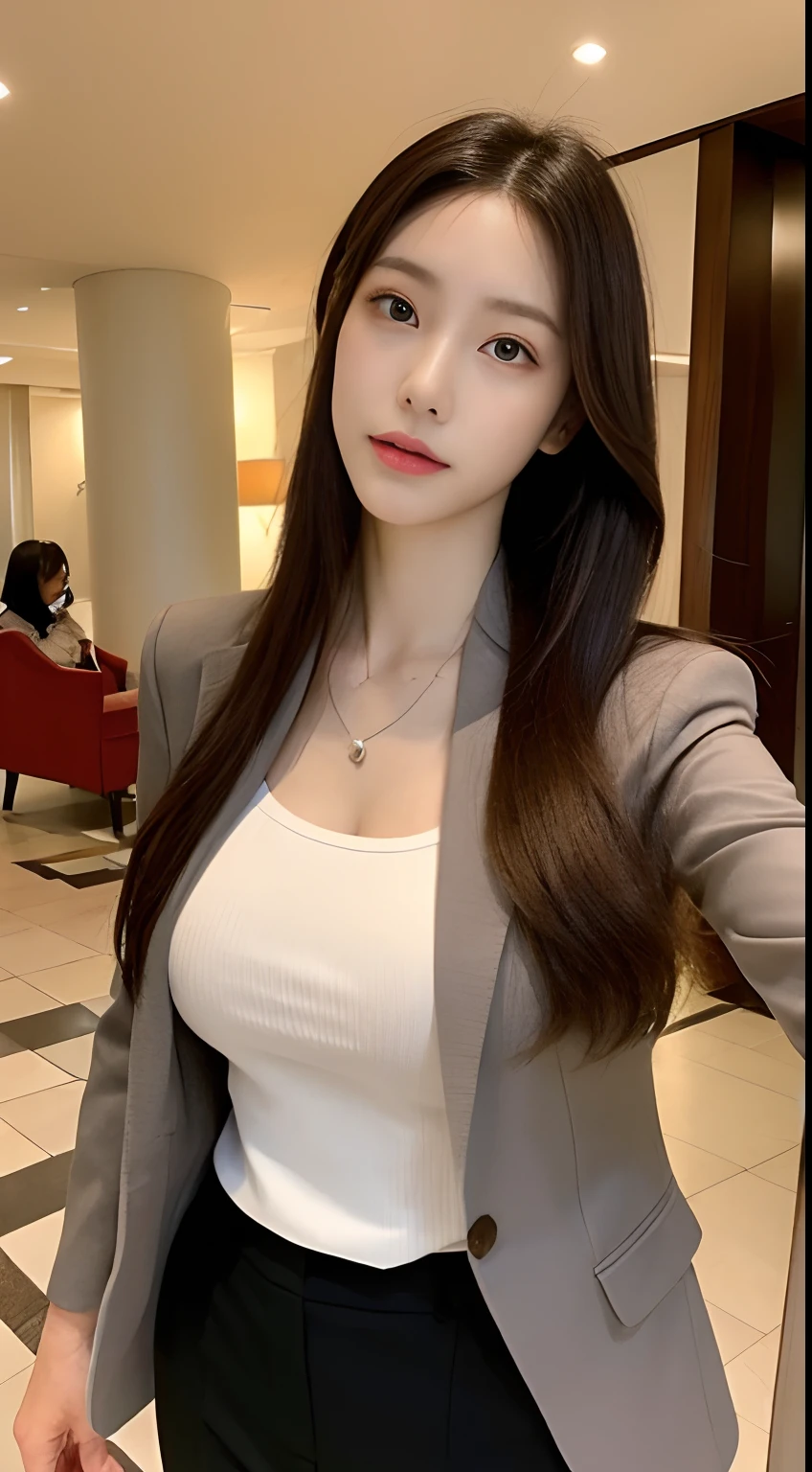 Tall and slender beauty、Beauty in suits、Colossal tits、undershirt、Cool beauty、Career woman、Japan beauties、modeled、tiese，Hotel lobby，janelas