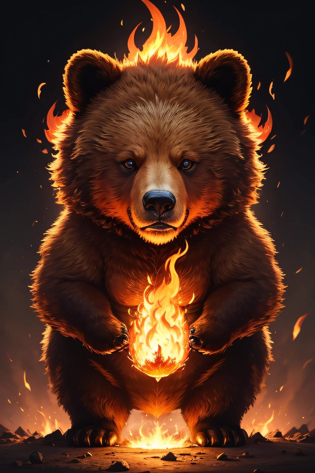 A flaming bear