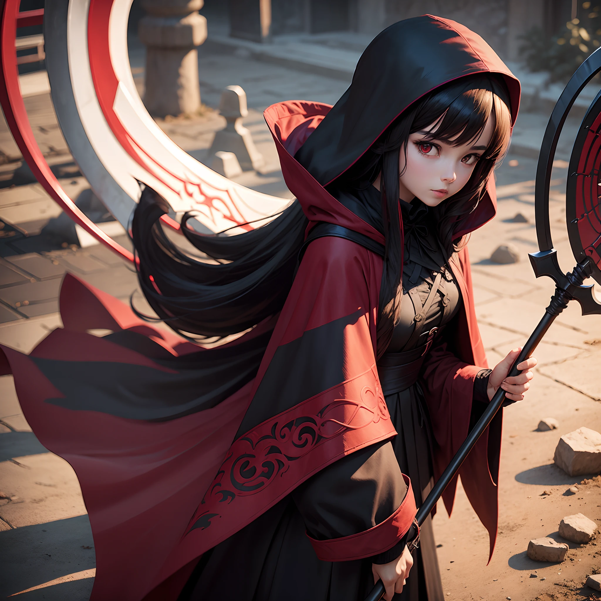 Crimson Cloak (girl) with fluffy scythe