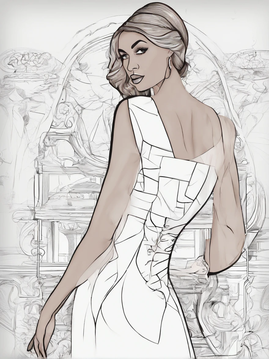 A high-fashion,Dress up in style,Full body standing painting,3D立体,Detailed textures,High definition
