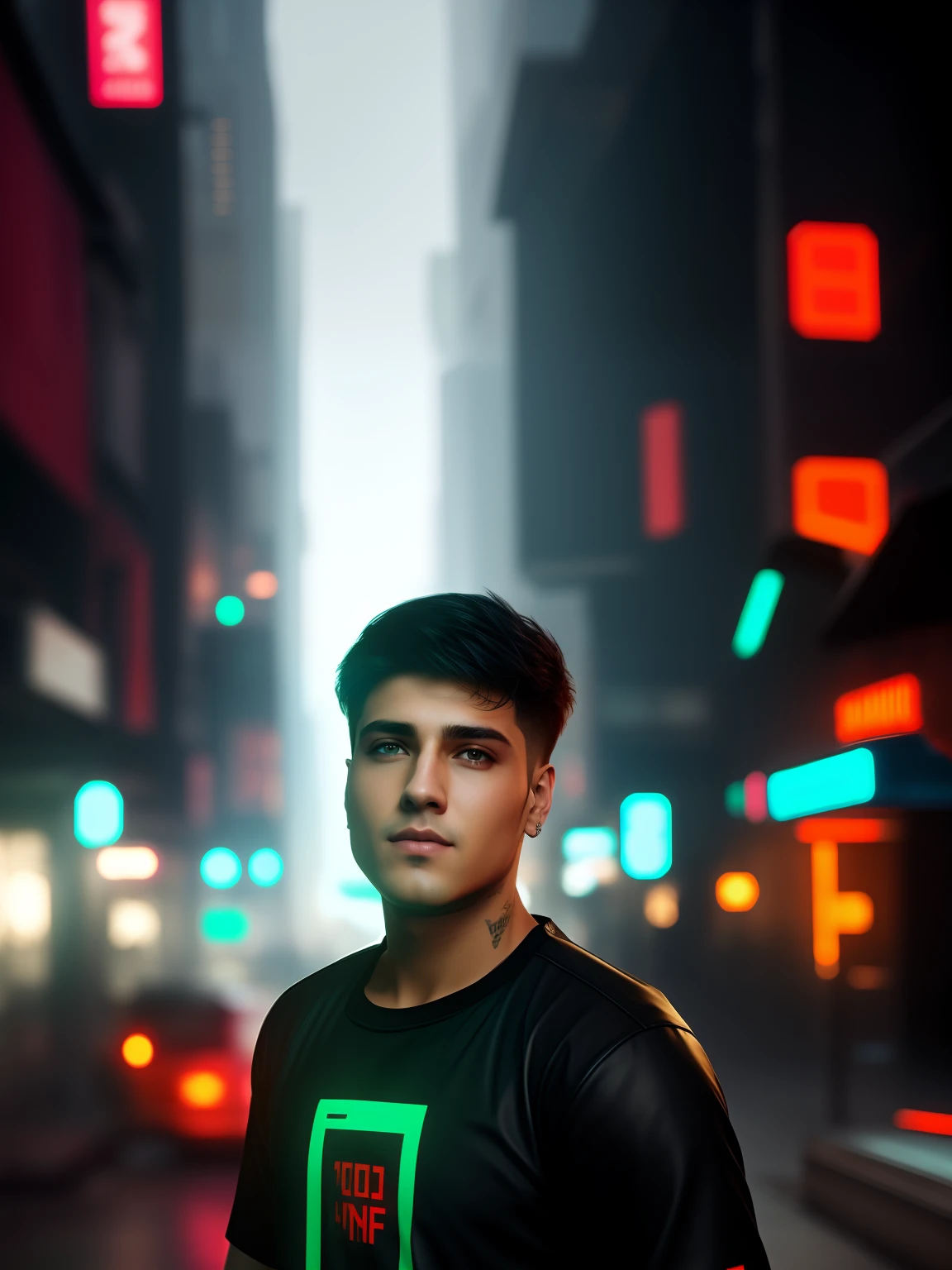 Change background cyberpunk handsome boy, realistic face, 8k, ultra realistic]