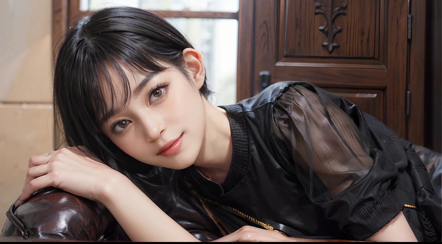 03
(Black Shorthair:1.3), (a 20 yo woman), (A hyper-realistic), (masutepiece), (8KUHD), Looking at the camera, Beautiful woman, A smile, (Tiger Design Clothing)