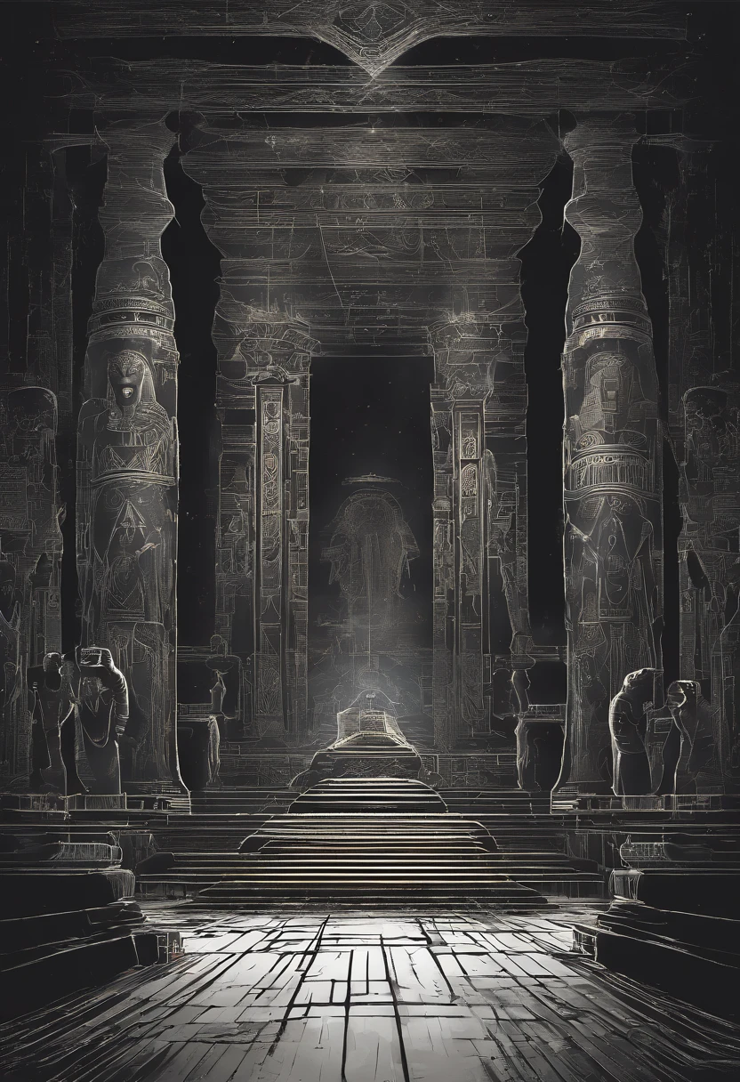 cursed sarcophagus,ancient Egyptian style,haunting atmosphere,cracked and weathered texture,demonic engravings,lit by flickering torches,ominous presence,dark shadows,mysterious hieroglyphs,shimmering golden ornaments,demonic face emerging from within,ethereal glow,haunted echoes,resurrected pharaoh,ancient curse,imposing size,malevolent aura,ancient remains,mystical energy,mysterious artifacts,ancient rituals,otherworldly powers,lost secrets,unearthly whispers,twisted history,dark magic,sinister events,ominous whispers,forbidden knowledge,ancient guardian spirits,supernatural forces,eternal torment,forlorn souls,wailing spirits,unholy powers,macabre ambiance,dreadful imprisonment,unending darkness,foreboding fate,tormented existence,cryptic enigma,unveiling the unknown,wicked enchantment.