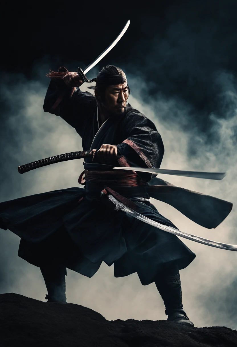 Samurai Swordsmanship: Create an image showcasing a samurai warrior demonstrating exceptional swordsmanship, with their blade slicing through an opponent, displaying their unparalleled skill, epics, 8k