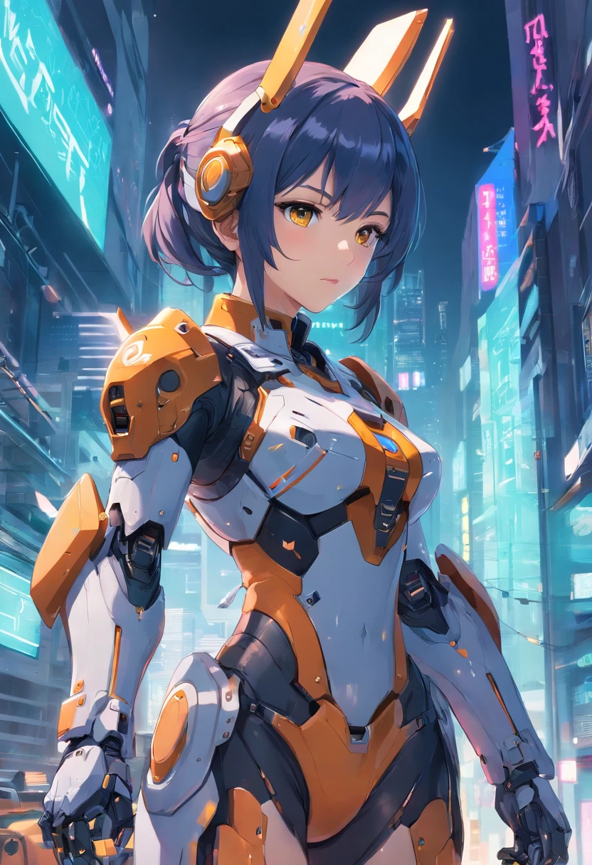 , girl in mecha cyber armor, Cyberpunk anime mecha girl, Female wick, Mechanized Valkyrie girl, high quality digital concept art, epic scifi character art, epic scifi character art, inspired by Marek Okon, arasaka mech, android heroine,Standing position of the winged ant part