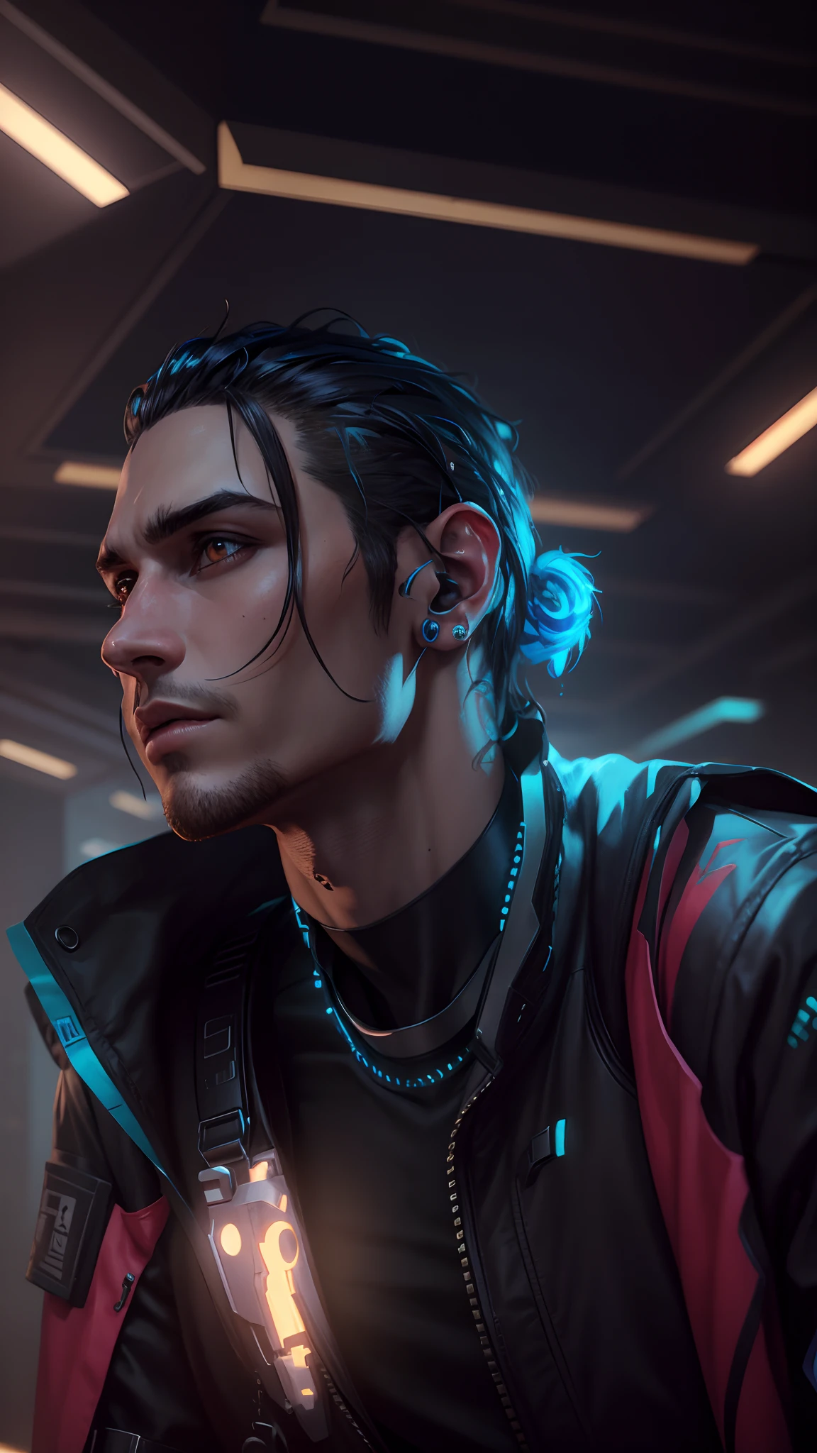 Change background cyberpunk handsome boy, realistic face, 8k, ultra realistic!