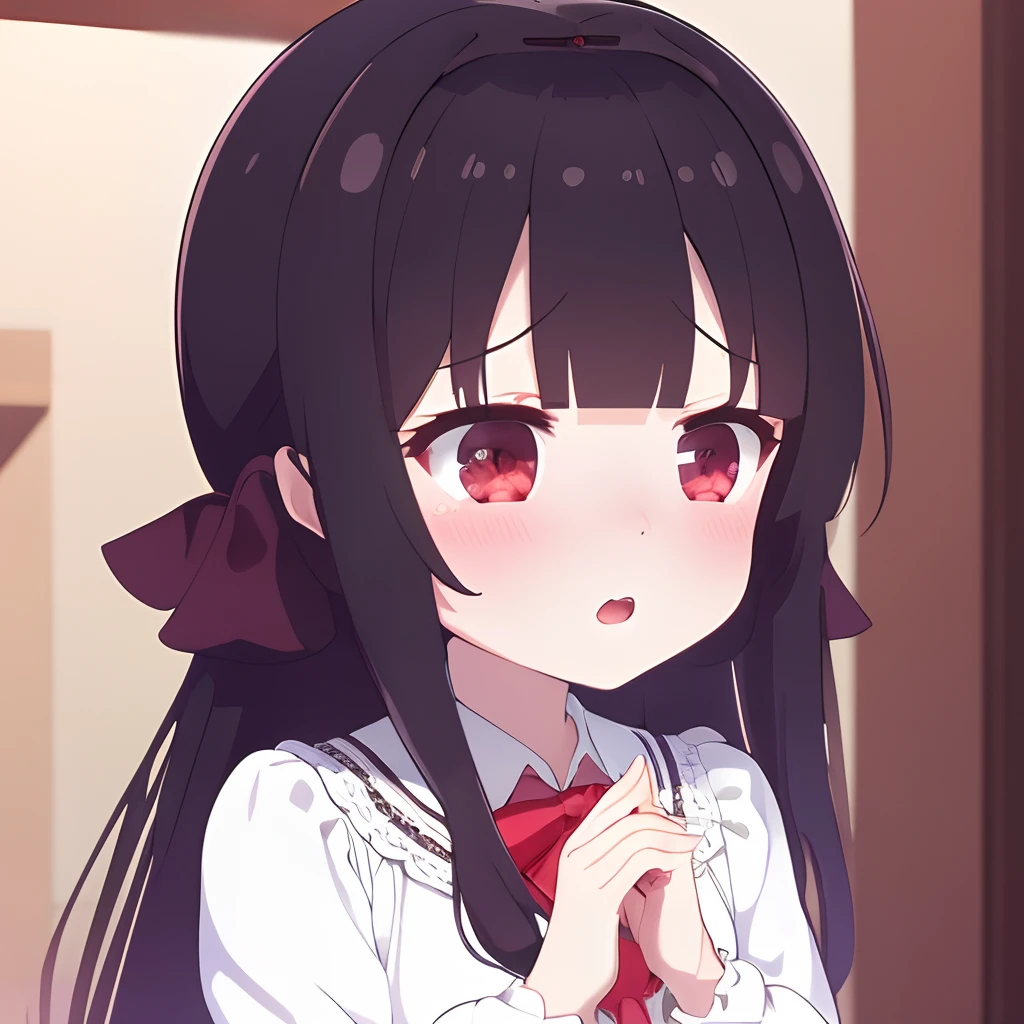 ( High definition, high quality),(1 Female, Brown hair, medium length hairstyle, Gradient brown eyes, black eyeliner, thin lips, Laugh shyly ),( High school girl uniform, pleated mini skirt),( Sit down and spread legs)