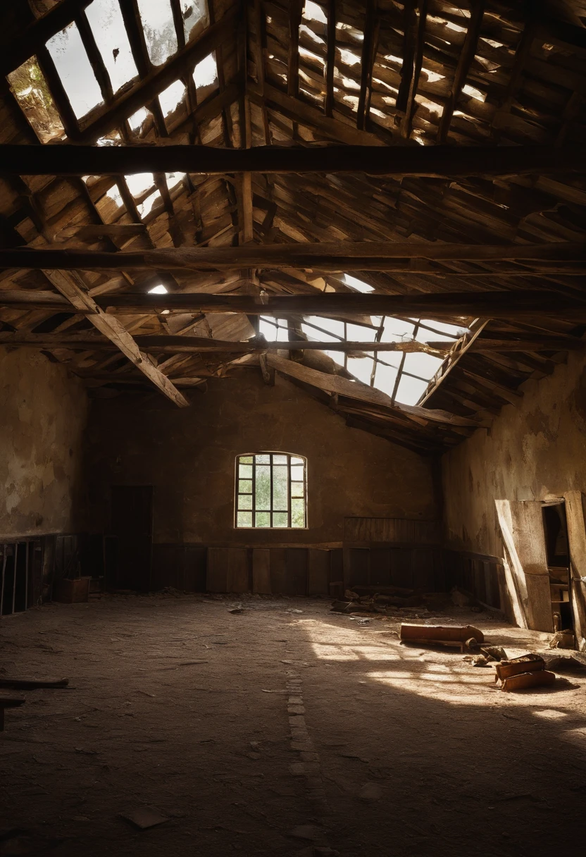 You are standing in front of an old ruined shed. The roof collapsed a long time ago, deixando o interior exposto aos elementos. The walls are lined with antique tiles, muitos deles descolados e quebrados, revelando tijolos envelhecidos por baixo.
Sunlight penetrates through the openings in the vanished ceiling, creating games of jagged shadows on the dusty floor. The air is impregnated with the smell of mold and decay. Antique bottles of green and brown glass are strewn across the uneven floor, some of them broken into sharp shrapnel. There is also debris of rotting wood and pieces of wood
the rusty metal ones strewn across the floor.
As you explore the shed, You notice that parts of the remaining ceiling are about to collapse, making the
As you explore the shed, You notice that parts of the remaining ceiling are about
As you explore the shed, you note
dangerous place. The sense of abandonment and desolation is palpable, But there's also something intriguing about the atmosphere, as if the memories of the past still echoed among the wreckage.
What you'd like to do next?
Este prompt de