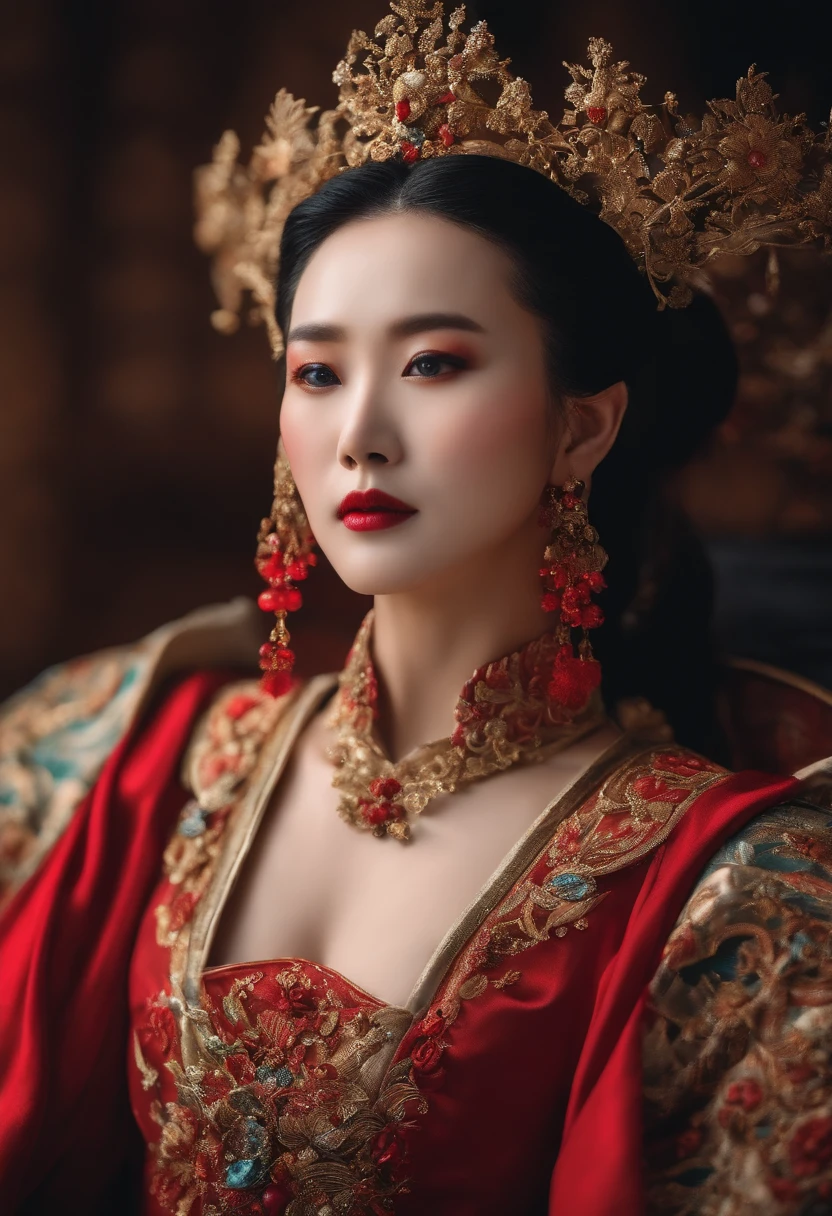 Images inspired by the art of opera,There is a female Hua Dan,Wear heroic gall,He was wearing a costume