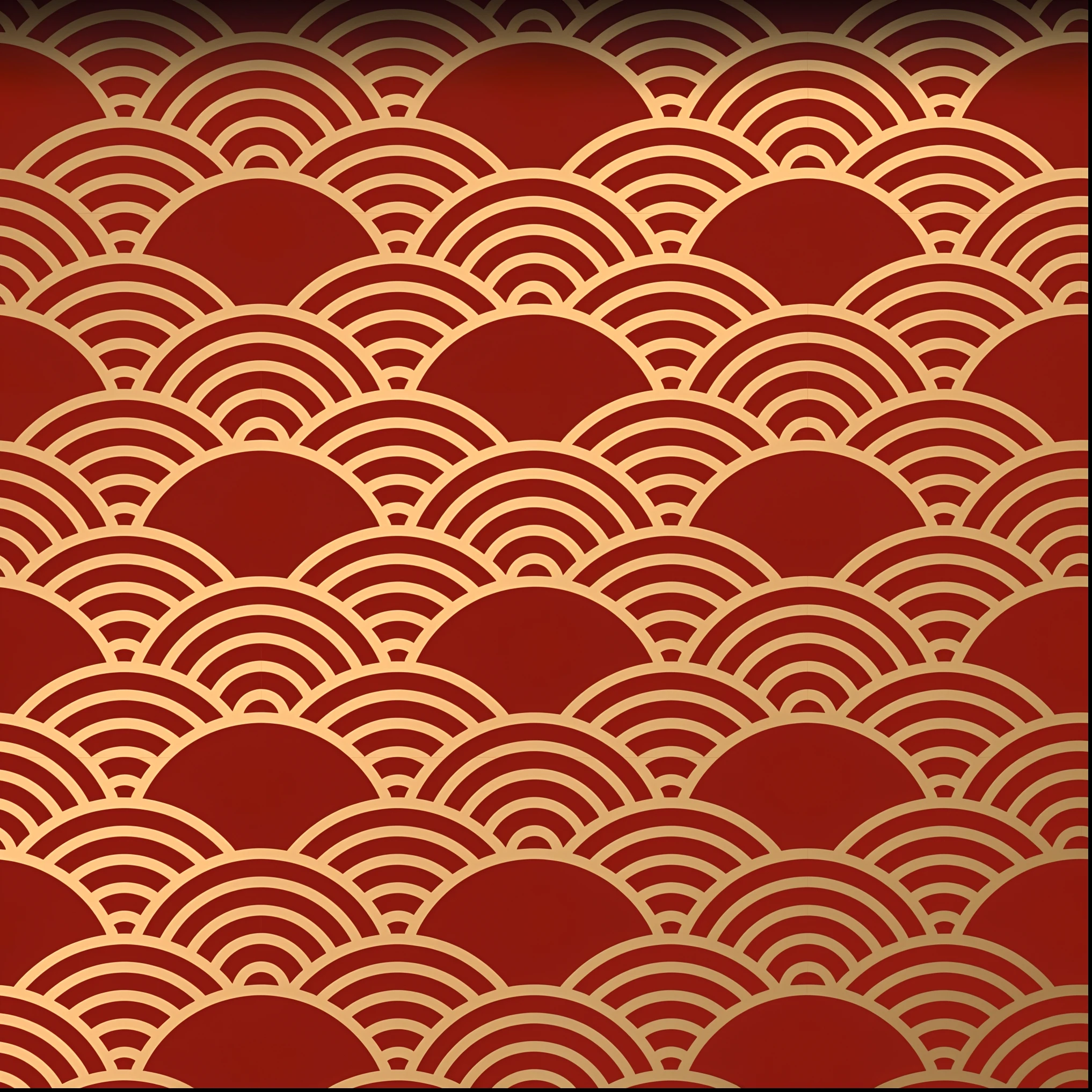 a red and gold oriental pattern with waves, traditional chinese textures, oriental wallpaper, art deco pattern, art deco intricate ripples, red wallpaper design, red and gold cloth, repeating pattern, traditional japanese colors, pattern art, wallpaper pattern, red and gold, golden lace pattern, inspired by Itō Jakuchū, gold and red, wallpaper design