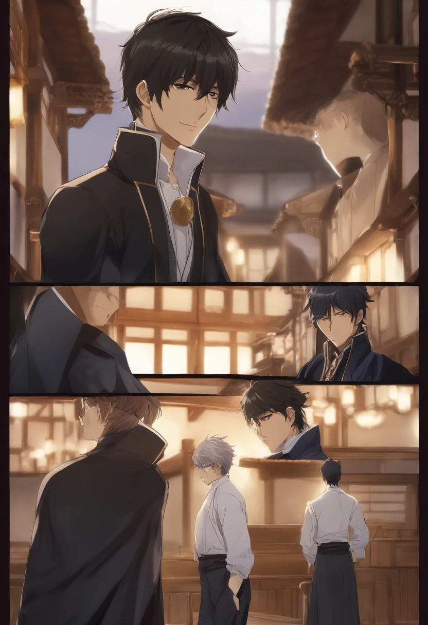 Osamu dazai and a black jacket is looking at something, Hijikata Toushirou, Hijikata Toushirou de Gintama, Okab Rintarou, Kazuto Okata., Nobutaka Ike, inspirado por Okumura Masanobu, Gapmoe Yandere, Imagen de anime Shuushuu