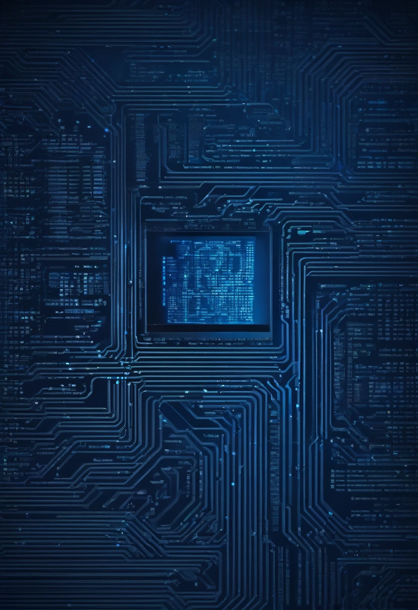 Computer programming source code., blue