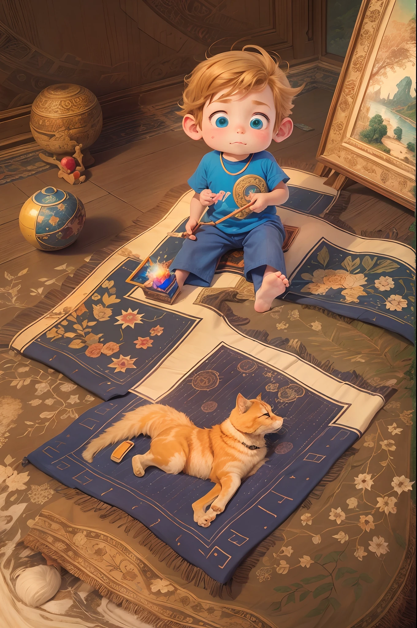 Leo was a special boy who loved colors. He had a magic carpet that took him to incredible places whenever he chose a color for the day