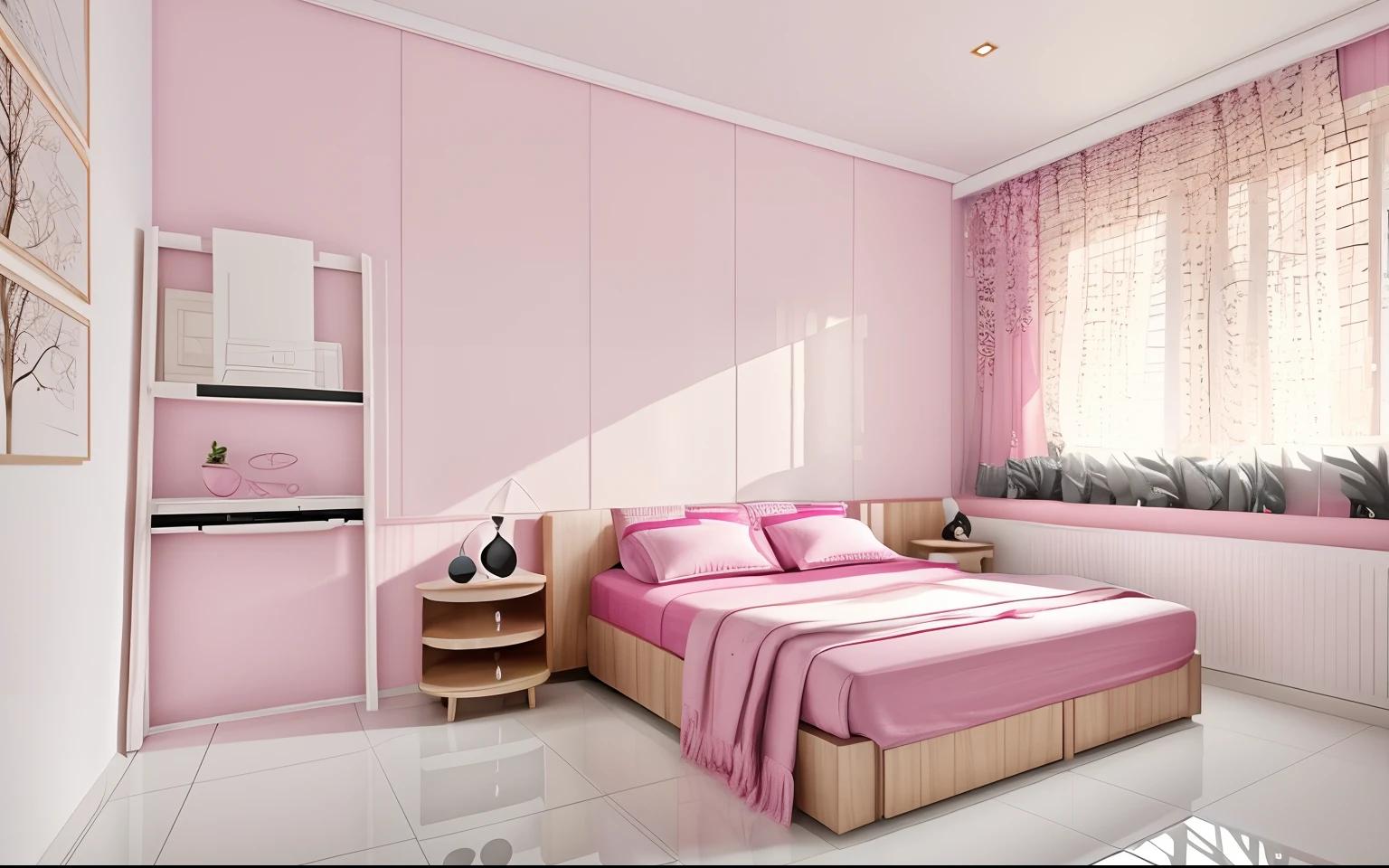 Living room with a close-up view,style Mickey mouse,A large sofa,pink wall,Two-dimensional style