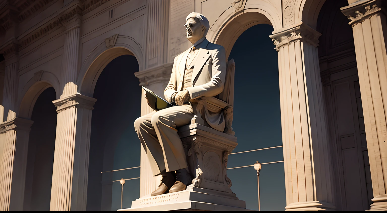 thomas edison estatua de marmore