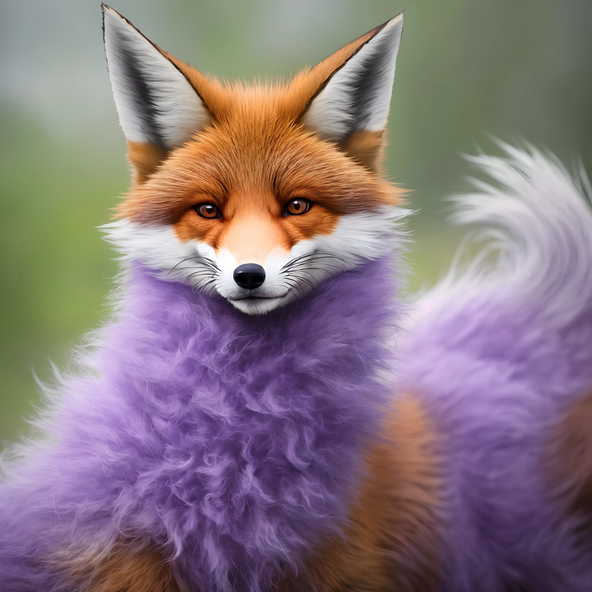 Furry purple fox