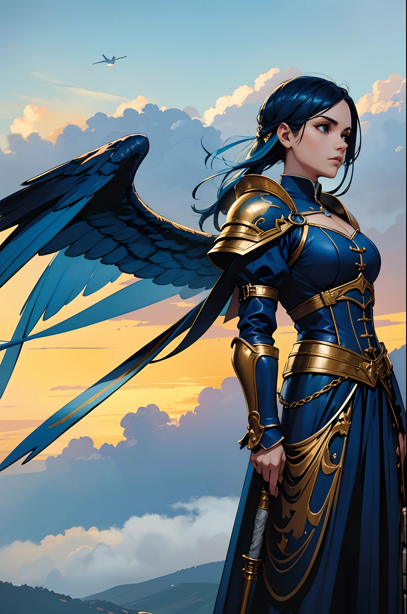 in style of J.p. Targete,Seraph,sketch,painting,Thick lines,watercolor