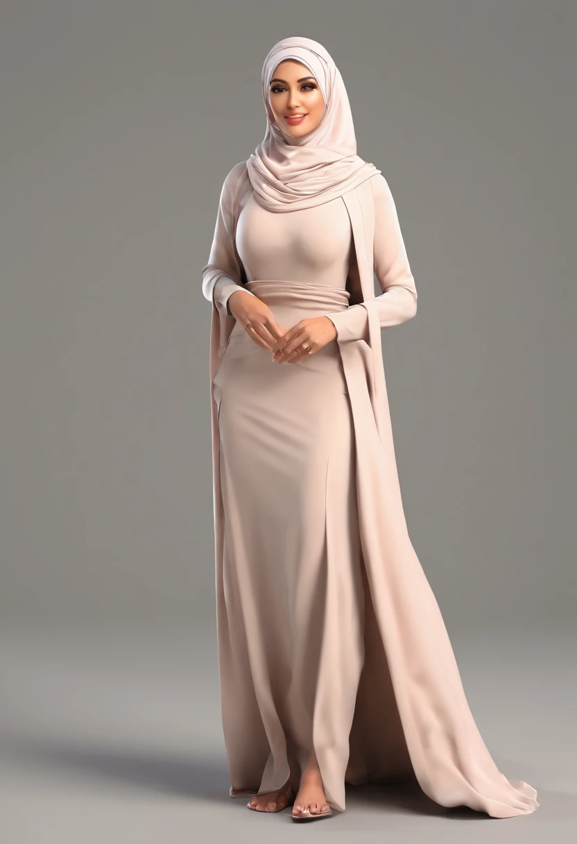 Tall,sexy thigh, Stylish big breast women in sexy hijab style