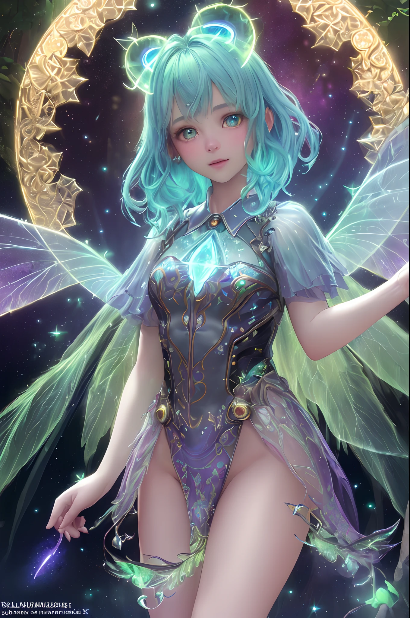 (highly detailed:1.2),(best quality:1.2),(8k:1.2),sharp focus,(subsurface scattering:1.1),award-winning photograph
(glowing bioluminescent forest:1.2),adorable chibi fairy ,kiernan shipka mackenzie foy barbara palvin, iridescent fairy wings
(very detailed background:1.2),(magical fantasy:1.0), (knollingcase:1.1),(dreamlikeart:1.1), dramatic lighting, by greg rutkowski alphonse mucha wlop