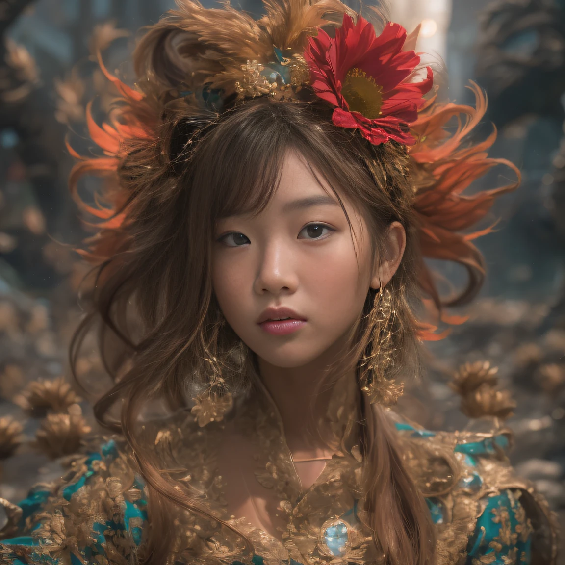 Naked girl spreads her legs to show her vagina,(8k), (Highest quality: 1.2), (Realistic), (Realistic: 1.37), Ultra-high resolution,Sex education training、Illuminated with enchanting lighting、 A stunning and surreal fashion portrait featuring a 17-year-old Japanese model, Feathery hair gives off an angelic beauty. She wears a fashionable and captivating outfit that highlights her super-real skin, Gives a vibrant and dreamy atmosphere. The Cinematic lighting and composition create an otherworldly atmosphere, As if it had fallen from heaven. The background is dreamy, abstract landscape that enhances the overall enchanting and fashionable aesthetic of the photograph., fashion, Cinematic, photograph, portrait photographgraphy