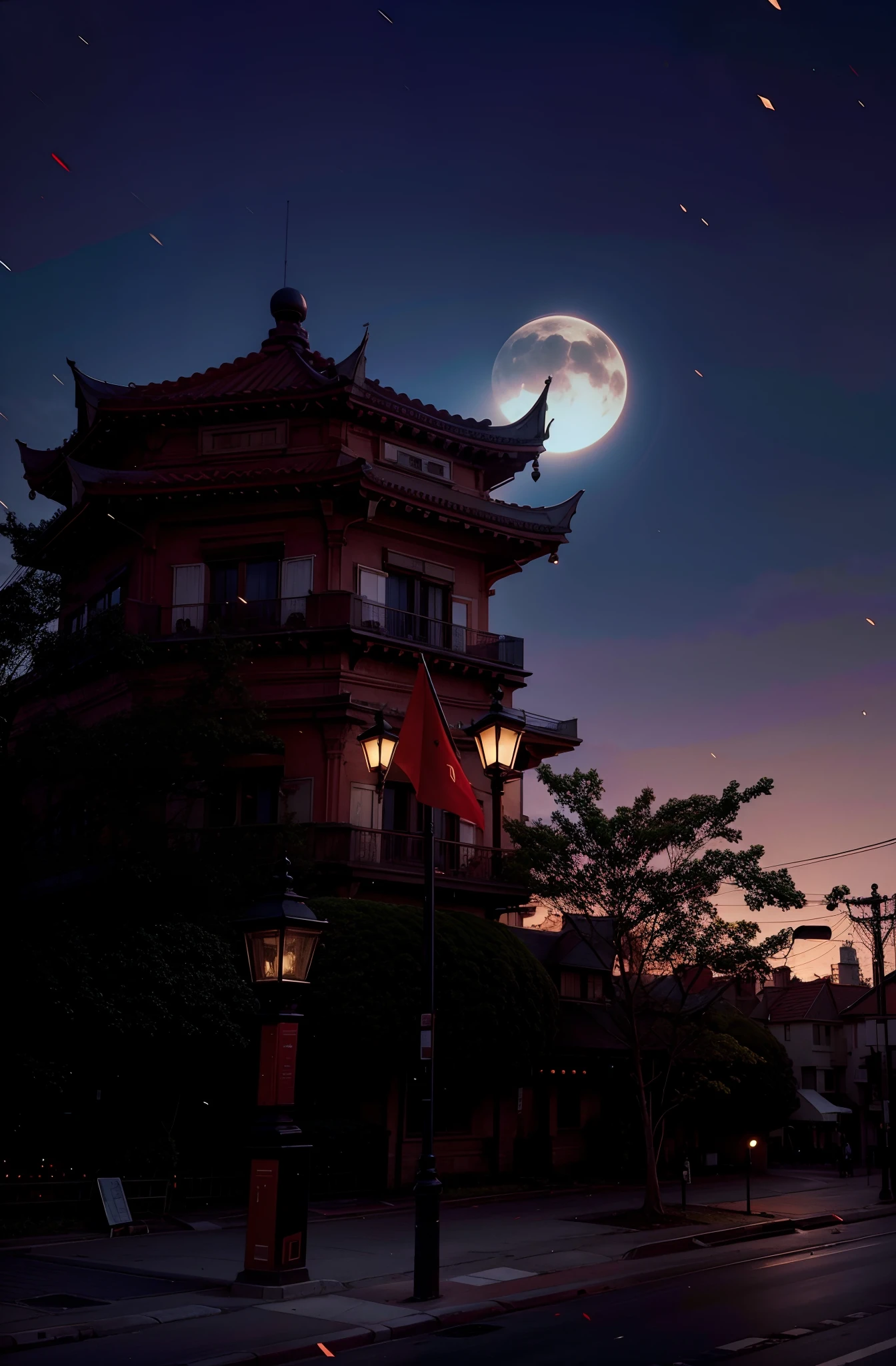 the street lights_Red flag