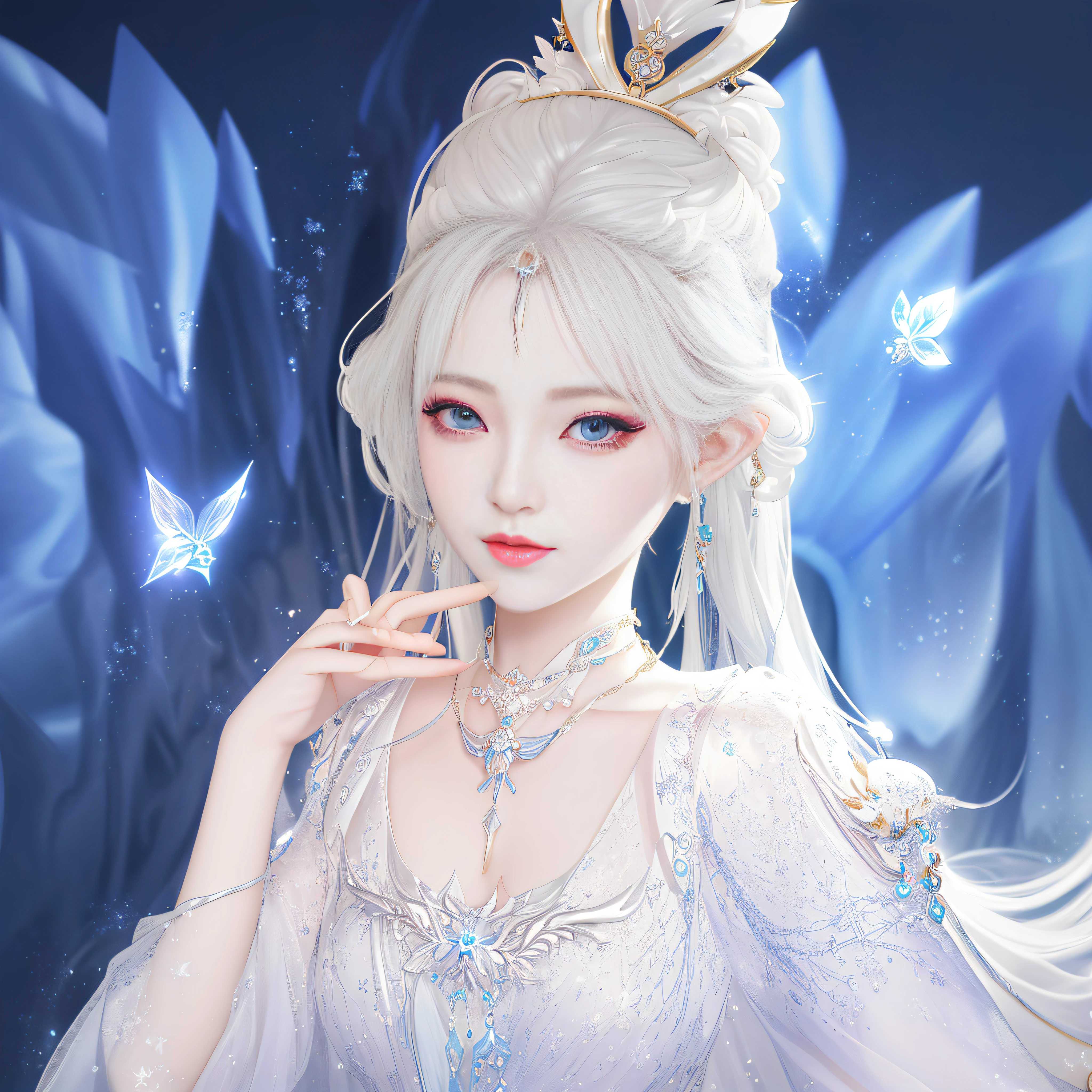 8K, Best Quality, Masterpiece, Ultra High Resolution, (Realism: 1.4), Original Photo, (Realistic Skin Texture: 1.3), (Film Grain: 1.3), (Selfie Angle), 1 Girl, Beautiful Eyes and Face Details, Masterpiece, Best Quality, Close-up, Upper Body, Looking at the Viewer