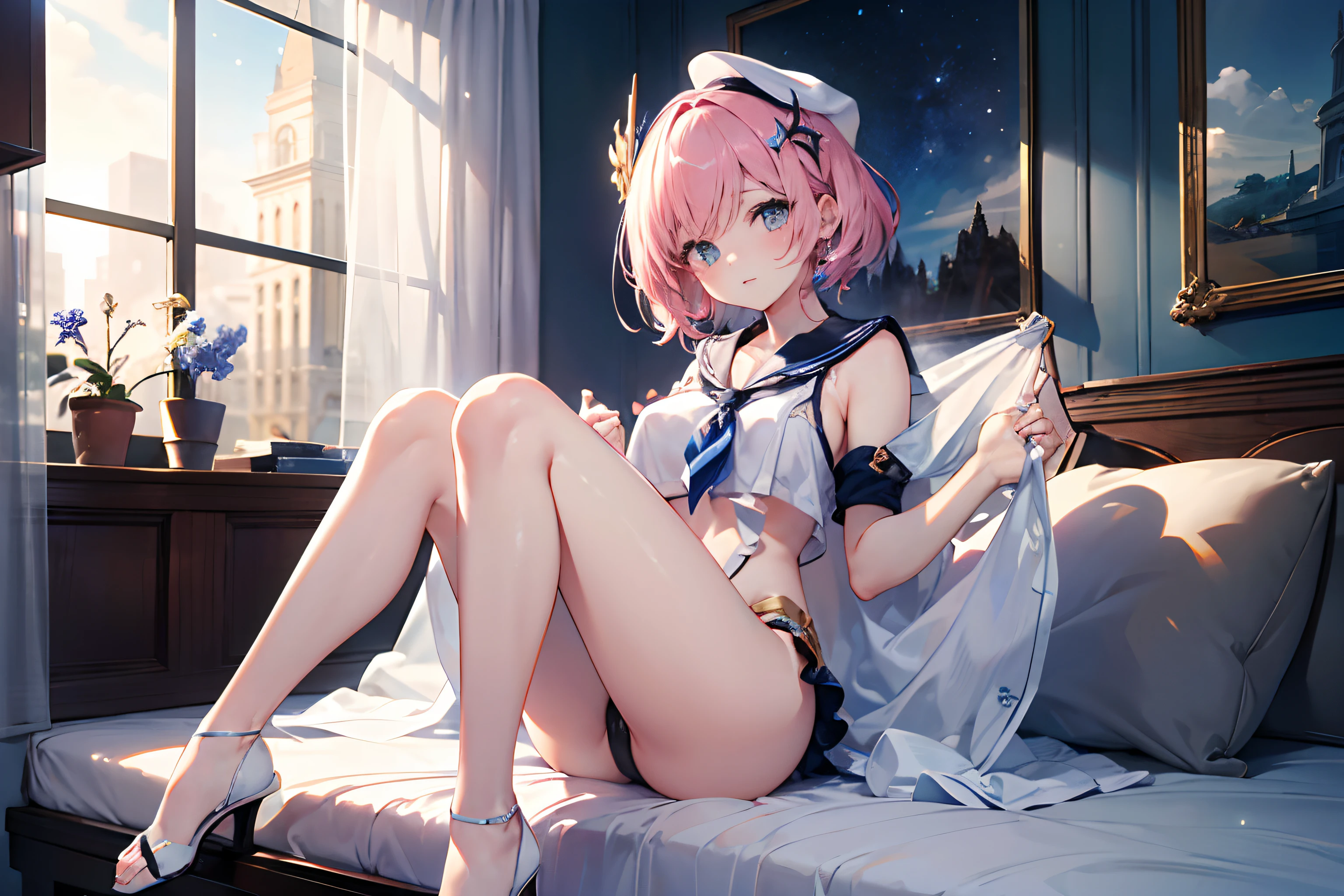 (1 mujer),Vista de cuerpo completo,Almost all breasts are exposed,Sailor Luna Rosa、Disfraz de Star Guardian,piel blanca como la nieve,cuerpo completosbian,teta enorme,Pechos de nedium,Hermosas piernas,Sandalias,Ropa interior blanca de encaje transparente,teta, solo lascivia de ropa interior,Revelando los senos,Pecho y senos abiertos,Bragas transparentes blancas expuestas,Cinco dedos perfectos,Hermosos pechos, Maximum resolution、highest qualityr、Maximum resolution、highest qualityr、Obra maestra,La mejor calidad,Super detailed hands,Cara extra detallada、Personajes originales、perfect ilumination、Los mejores colores、extremadamente colorido、Es hermoso、finedetail、超A high resolution、Lots of natural light and optimal tones、profundidad de campo profunda(highest qualityr、superb detail:1.4)