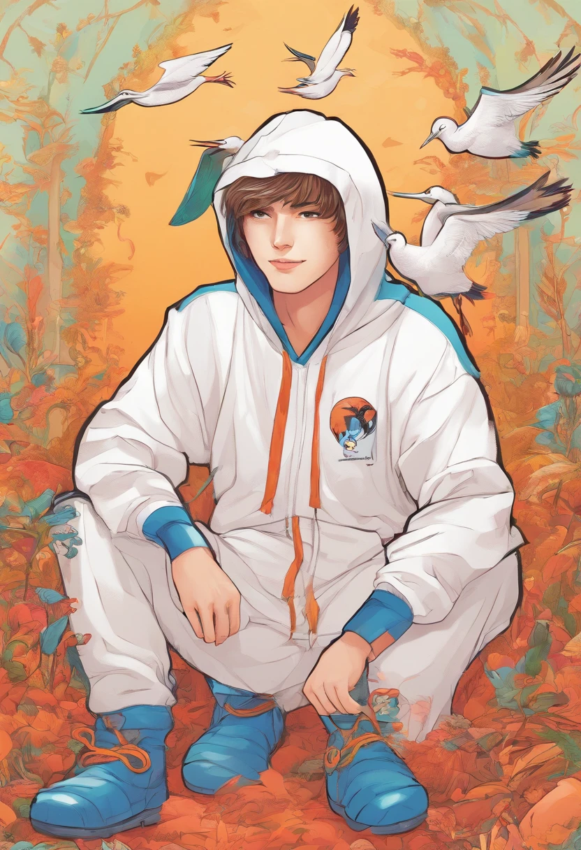 boy in stork kigurumi