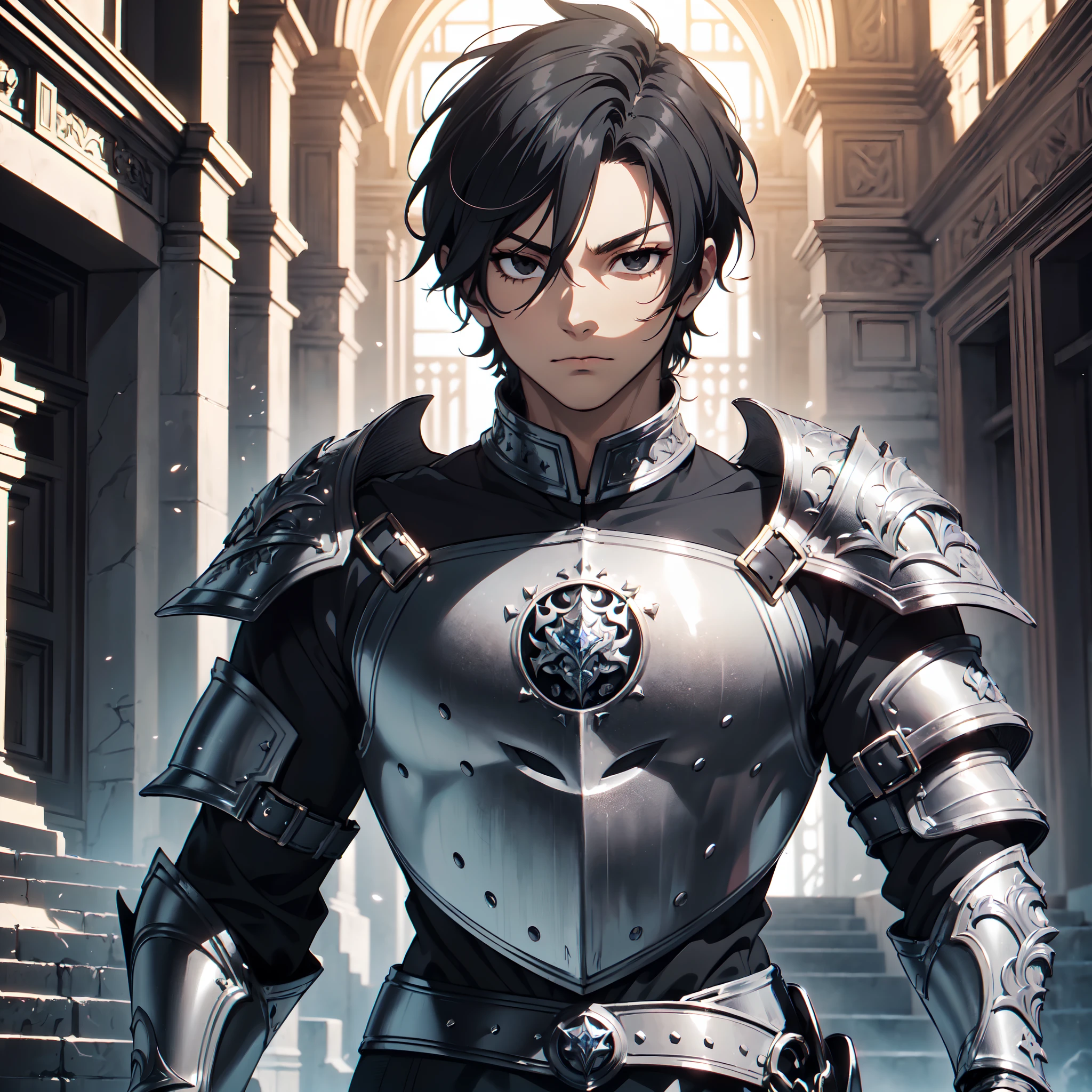 128K Ultra High Definition,
128K Ultra High Quality,
128K Ultra High Resolution,
Best Definition,
Best Quality,
Best Resolution,
Perfectly Detailed,
Perfectly Designed,
Extremely Detailed,
Extremely Designed,
Hyper Detailed,
Hyper Definition,
Hyper Quality,
Hyper Resolution,
Masterpiece,
(((Anime))),
Body Shot,
(((Boy))),
Handsome,
Muscular Body,
(((Black Short Hair))),
(((Black Eyes))),
(((Hyper Detailed & Perfectly Designed Platinum Armor Plates))),
(((Hyper Detailed & Perfectly Designed Engraving Baron Armor))),
(((Inside Of Medieval Royal Palace Background Scenery))),