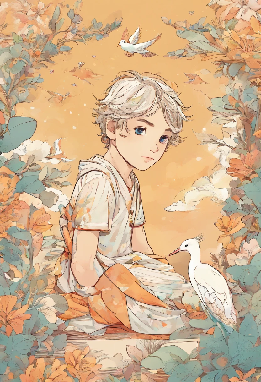 Behold the charming creation brought to life by cutting-edge AI technology! This endearing illustration features a blond-haired boy in his cozy pajamas, exuding an enchanting stork-like aura.

The AI's meticulous attention to detail has produced a delightful character with flowing, sun-kissed blond hair. Each strand is beautifully rendered, lending a natural and youthful charm to our protagonist. His hair cascades gracefully, framing his angelic face, and adding a touch of innocence to the overall composition.

Dressed in comfortable and stylish pajamas, the boy is ready for bedtime adventures or perhaps a magical journey in dreamland. The pajamas are designed with a stork motif, featuring delicate feathers, and soft, pastel colors that evoke a sense of tranquility and serenity. The stork design adds a whimsical touch to the ensemble, symbolizing the delivery of dreams and aspirations.

The AI has brought out the boy's personality through endearing facial features and an expression that radiates curiosity and wonder. His bright blue eyes sparkle with youthful enthusiasm, and his rosy cheeks hint at the joy of childhood innocence. The faintest hint of a smile graces his lips, inviting viewers into his world of imagination.

This AI-generated masterpiece seamlessly blends creativity and technology, creating an enchanting portrayal of a blond-haired boy in pajamas with a stork-style twist. Whether you use it for artistic inspiration, storytelling, or simply to appreciate the wonders of AI-generated art, this creation is sure to capture hearts and ignite the imagination.