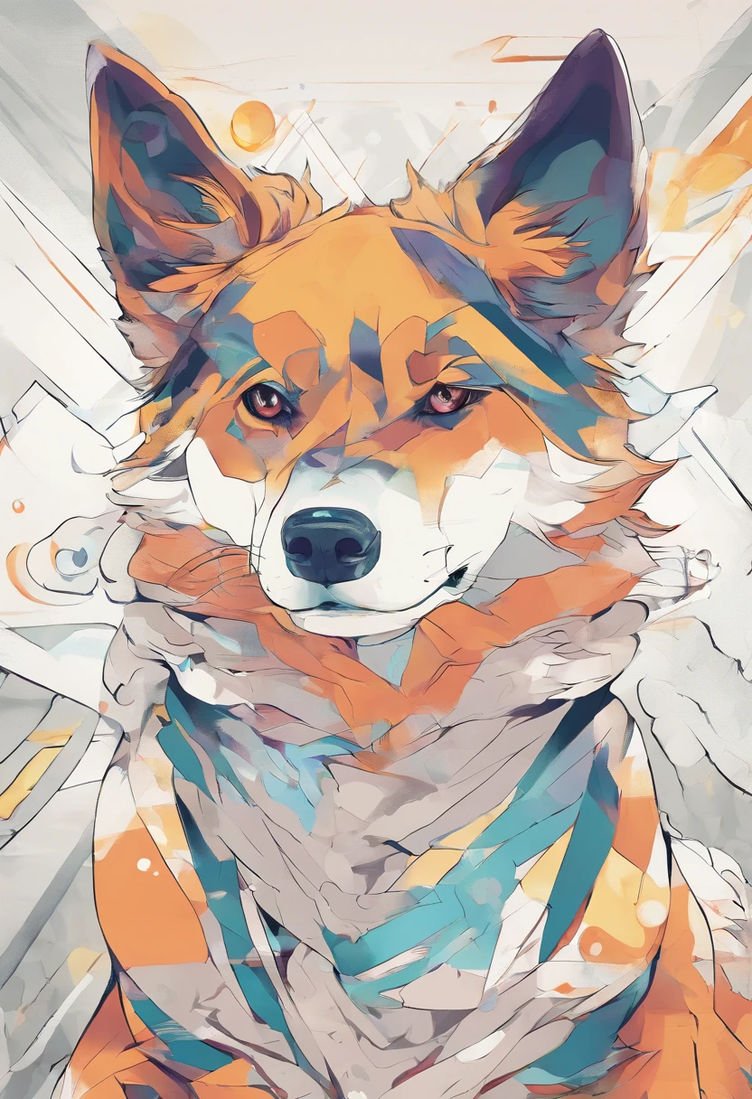 furry，a Dog，male，musculature，looking at the camera in