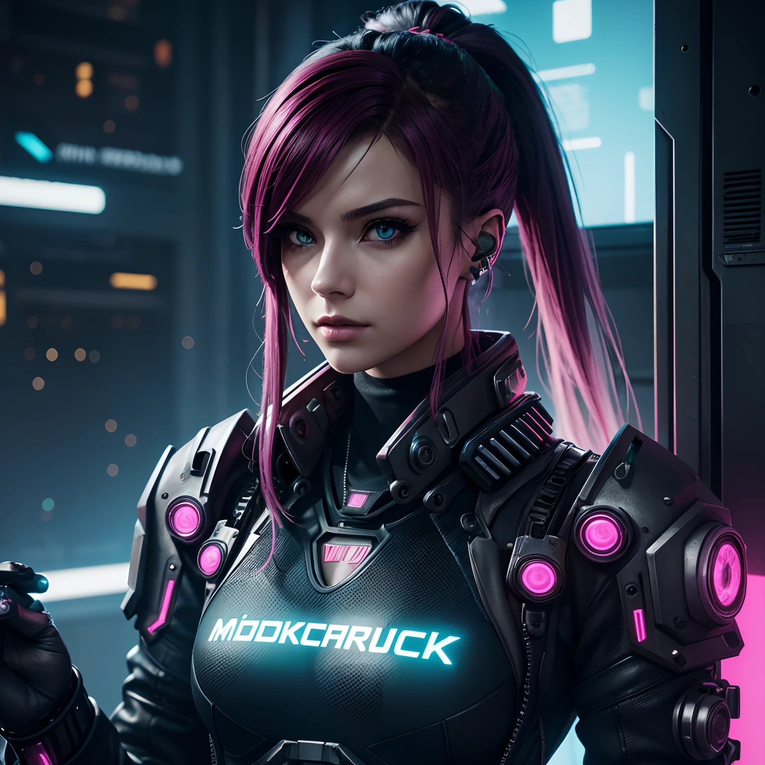 A close up of a person in a futuristic outfit holding a remote - SeaArt AI