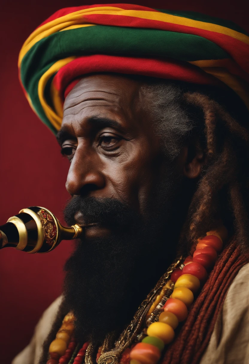 old man rastafari sax